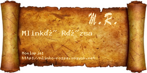 Mlinkó Rózsa névjegykártya