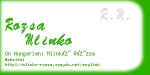 rozsa mlinko business card